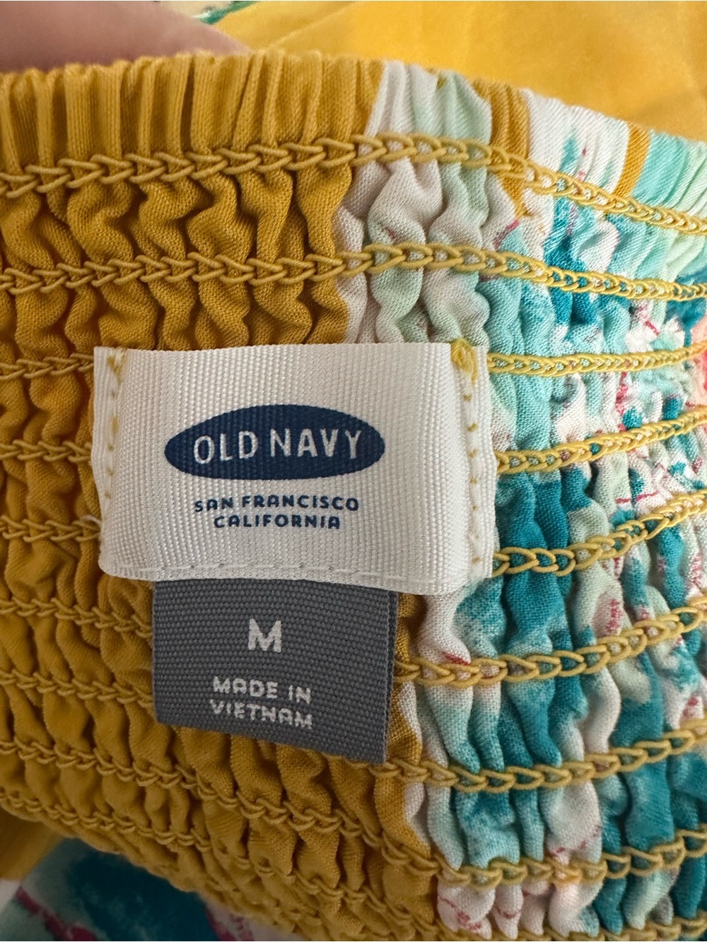 Old Navy Women’s M Viscose Blend Yellow Floral Fit-and-Flare Sundress Summer - Picture 13 of 13